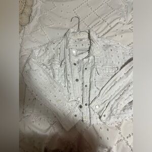 White textured jacket